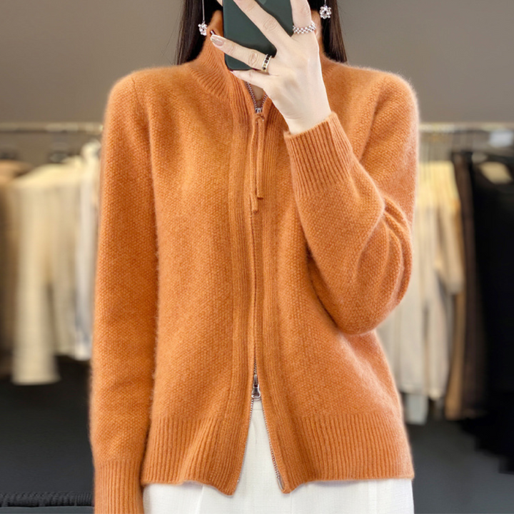Giovana | Zip-Up Knit Cardigan