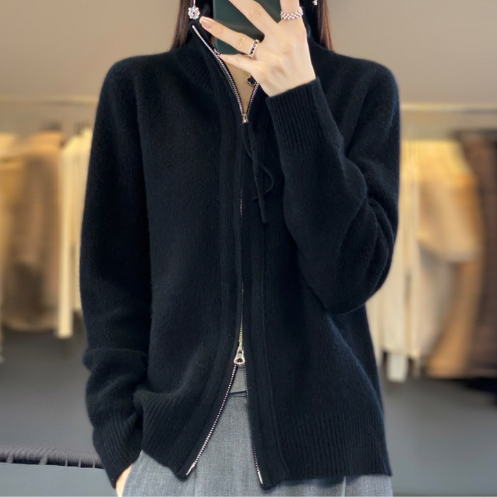 Giovana | Zip-Up Knit Cardigan