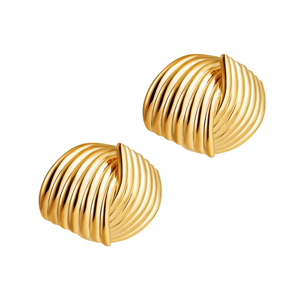 Solara | Retro Crossed Stud Earrings