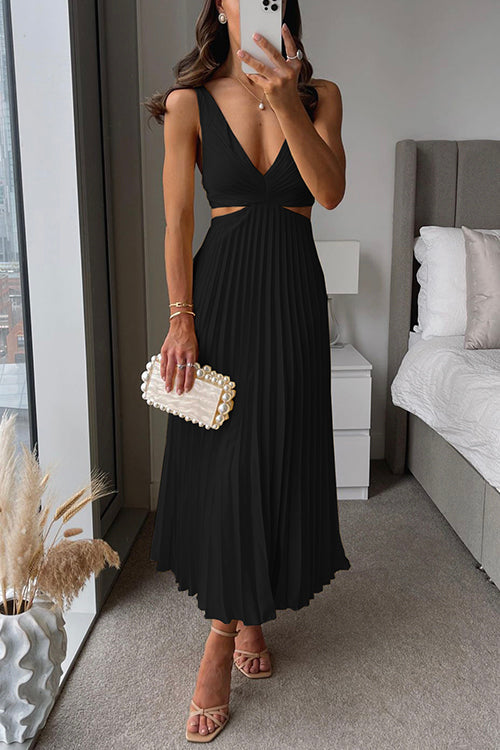 Amina | Pleated neckline dress