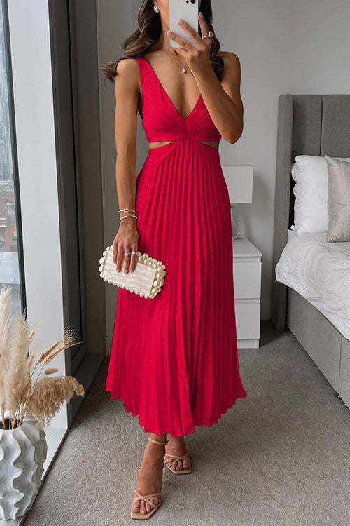 Amina | Pleated neckline dress