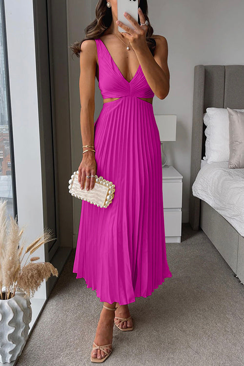 Amina | Pleated neckline dress