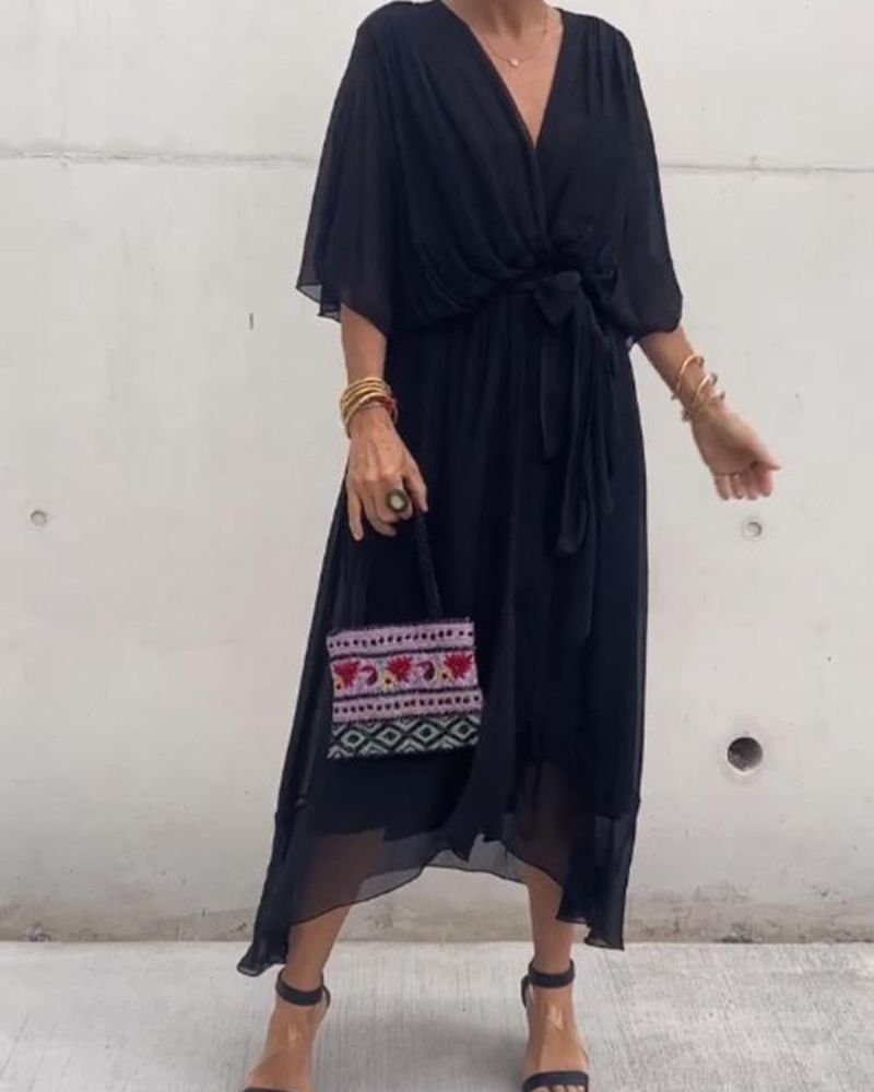 Cristi | Draped Sleeve Dress