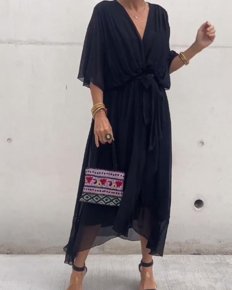 Cristi | Draped Sleeve Dress