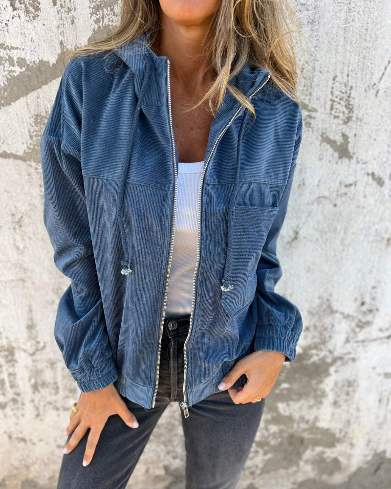 Blair | Corduroy Hooded Zip-Up Jacket
