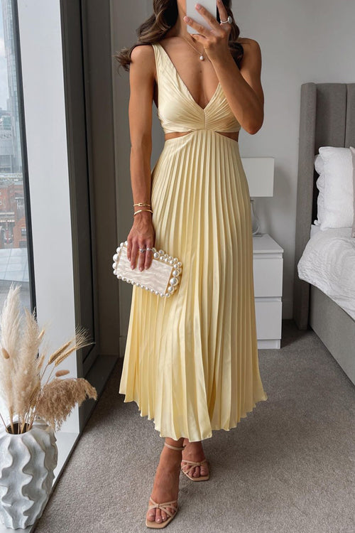Amina | Pleated neckline dress