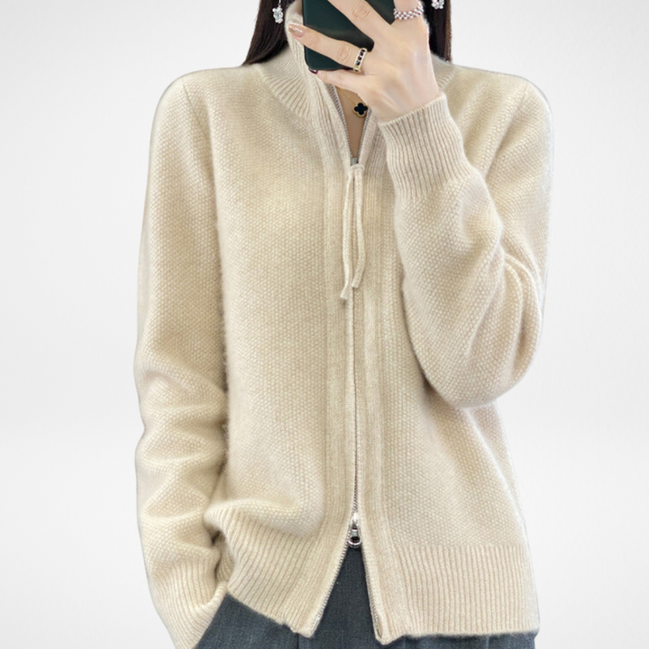 Giovana | Zip-Up Knit Cardigan