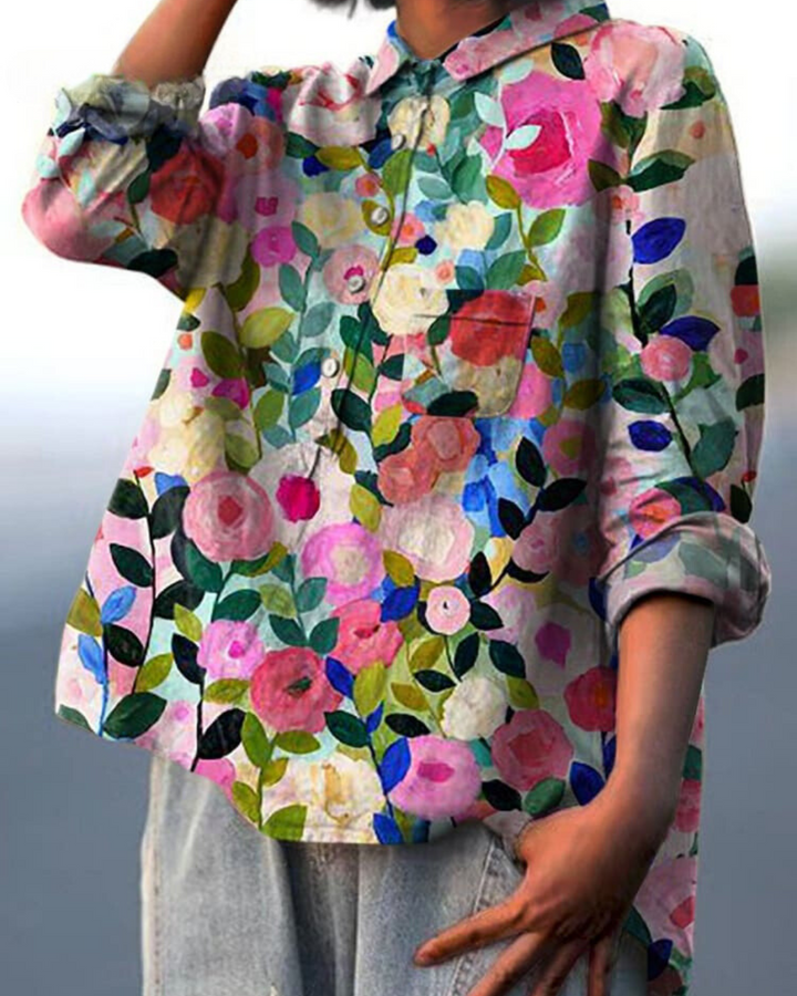 1+1 FREE | Barbara - Classic floral blouse
