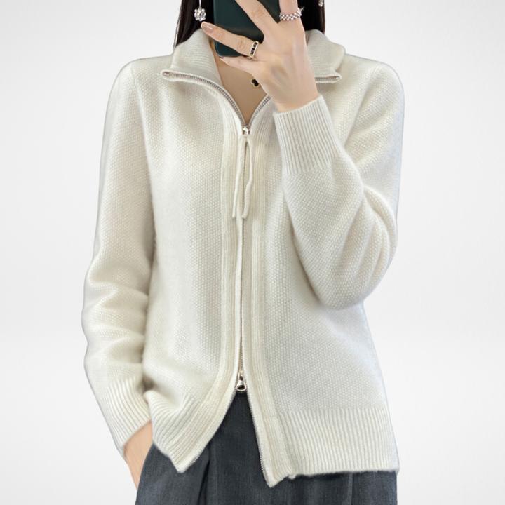 Giovana | Zip-Up Knit Cardigan