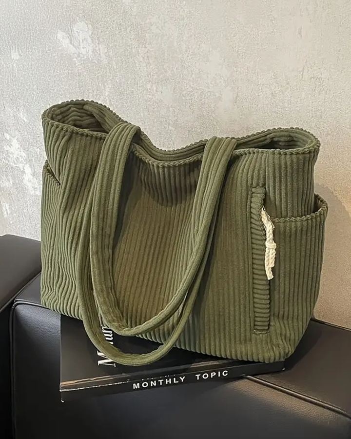 Tilda | Ribbed Tote Bag with Cord Accent