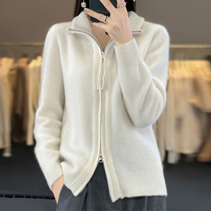Giovana | Zip-Up Knit Cardigan