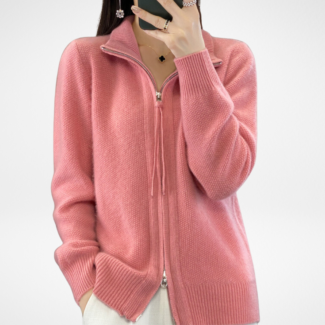 Giovana | Zip-Up Knit Cardigan