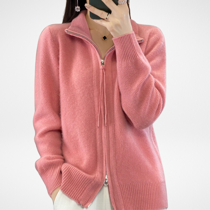 Giovana | Zip-Up Knit Cardigan