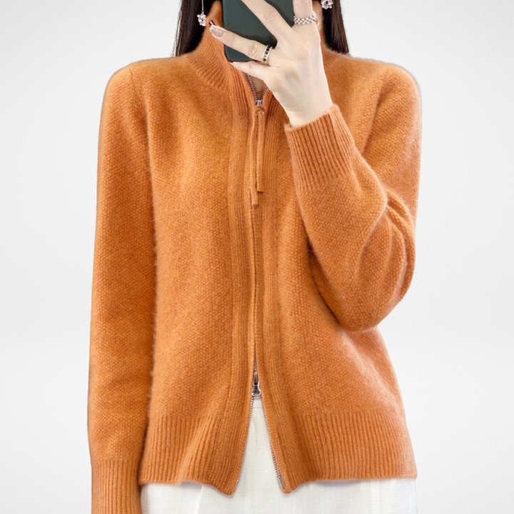 Giovana | Zip-Up Knit Cardigan