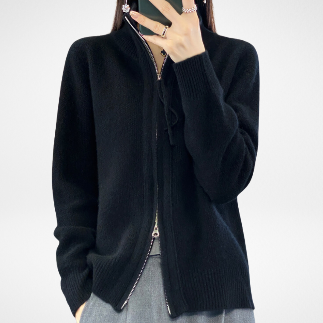 Giovana | Zip-Up Knit Cardigan
