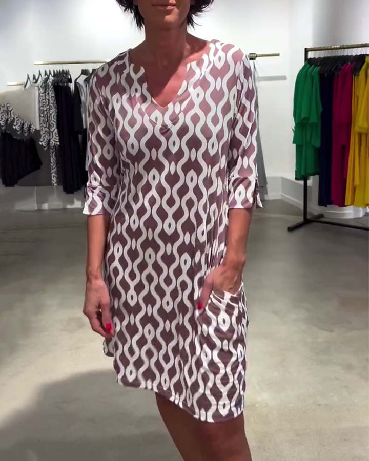 Andrea | Midi Dress with Modern Pattern