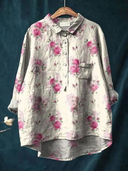 1+1 FREE | Barbara - Classic floral blouse