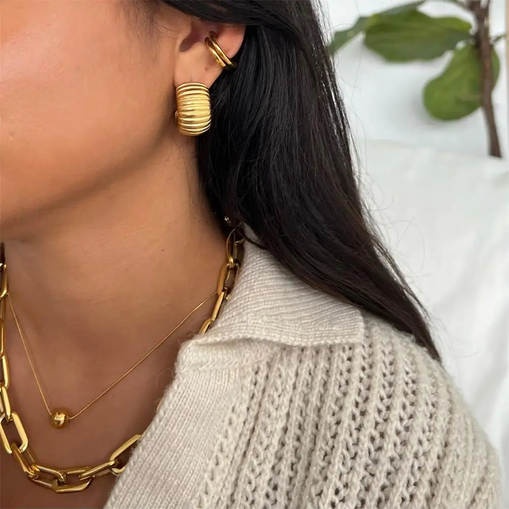 Aurelia | Bold Textured Hoop Earrings