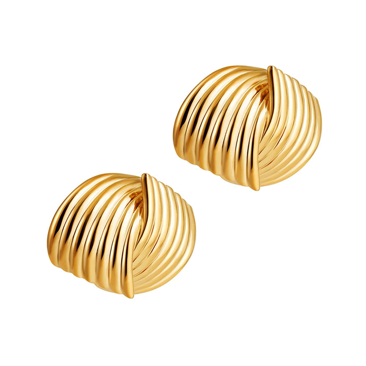 Solara | Retro Crossed Stud Earrings