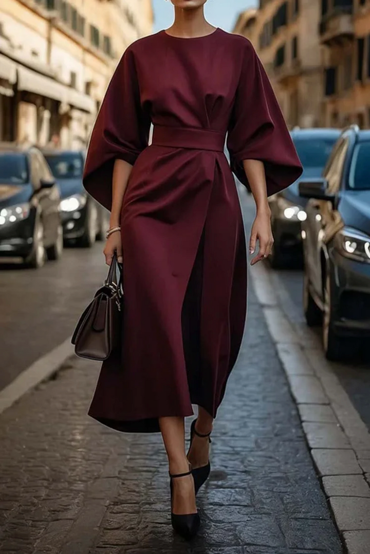 April | Elegant Batwing Wrap Dress