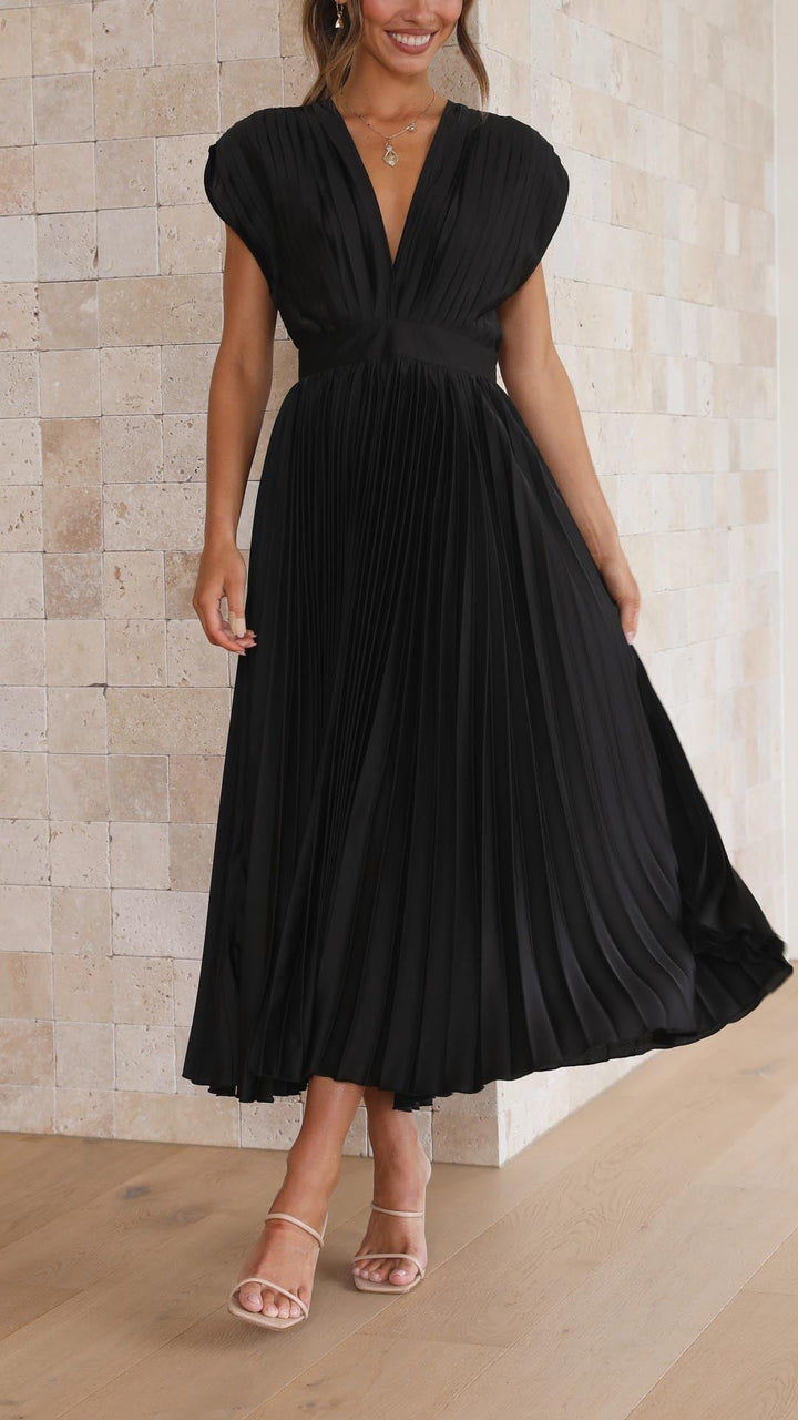 Viola | Satin Pleated Gown