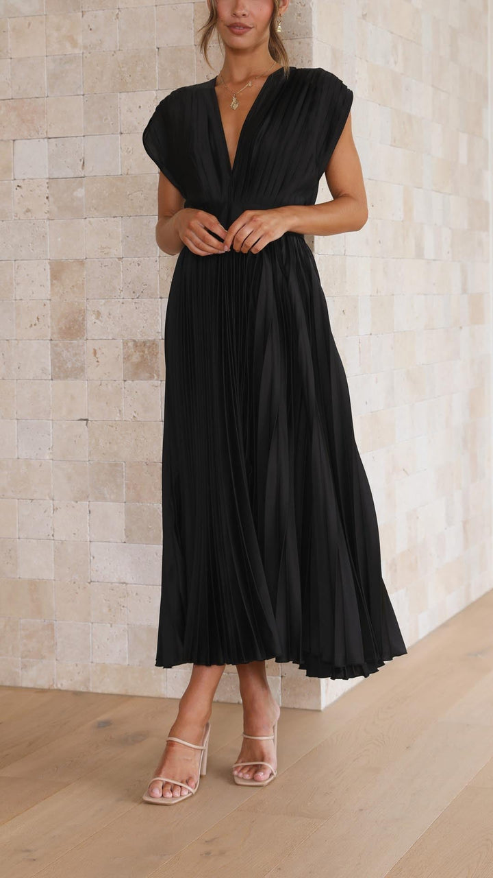 Viola | Satin Pleated Gown