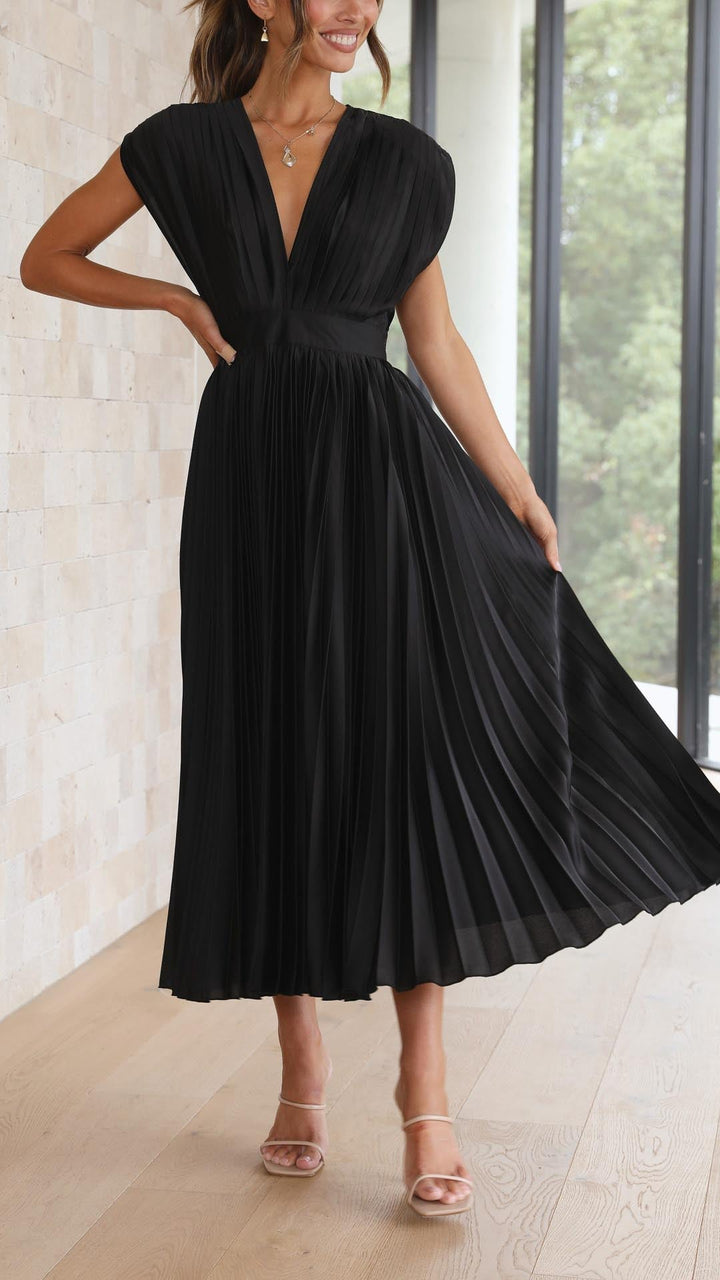 Viola | Satin Pleated Gown