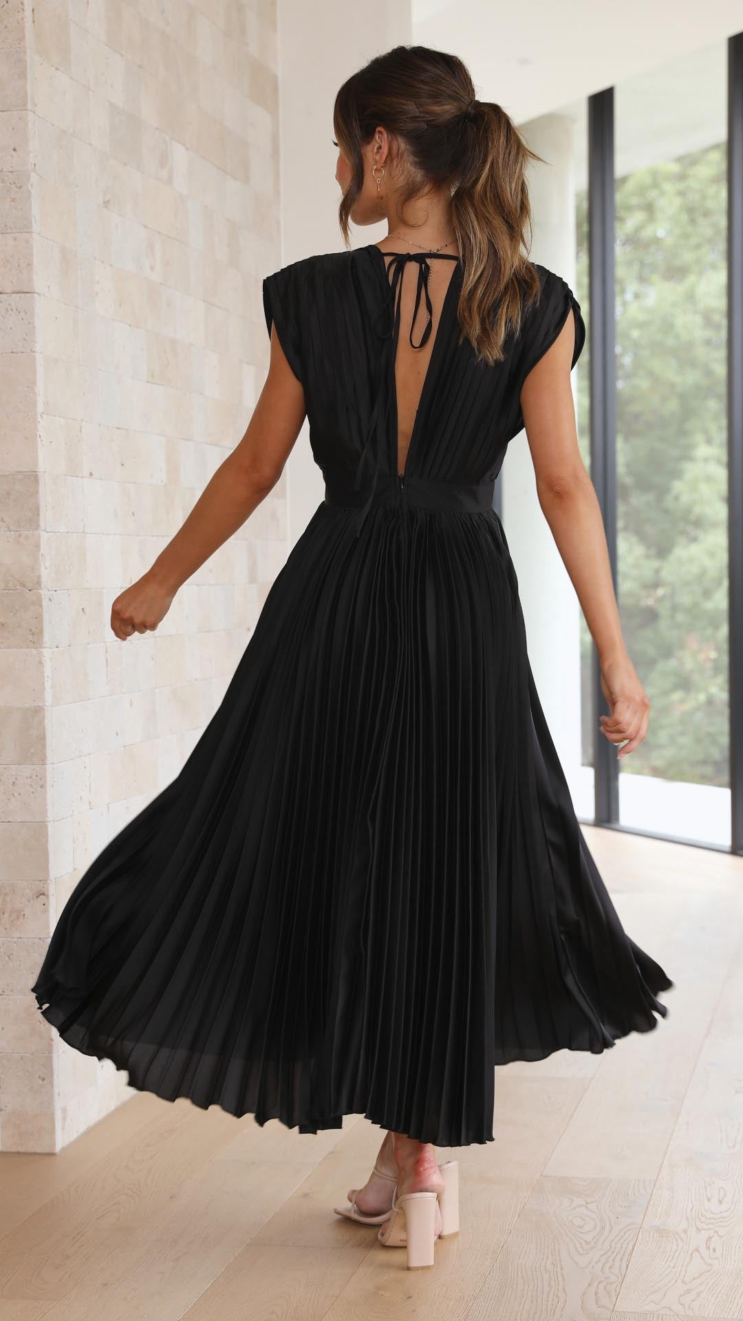 Viola | Satin Pleated Gown