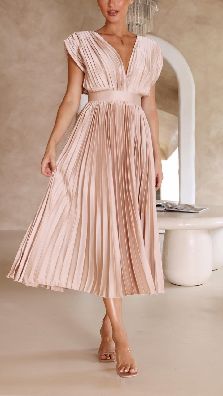 Viola | Satin Pleated Gown
