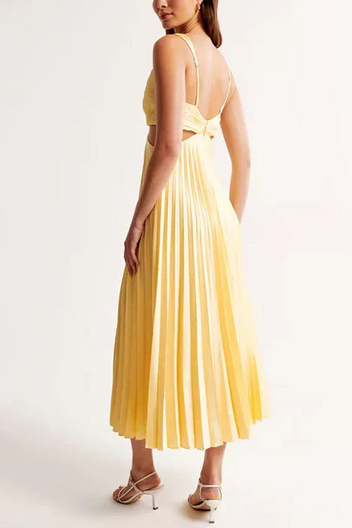 Amina | Pleated neckline dress