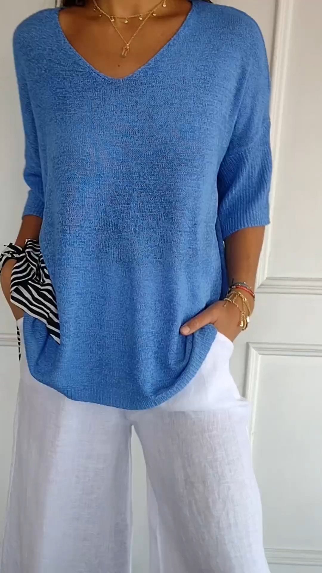 Alina | Soft Knit V-Neck Top