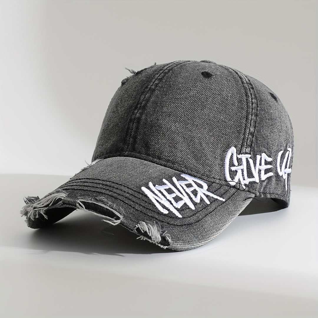 Never Give Up | Distressed Motivational Cap