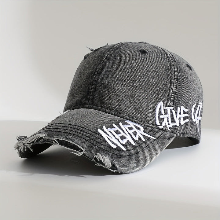 Never Give Up | Distressed Motivational Cap