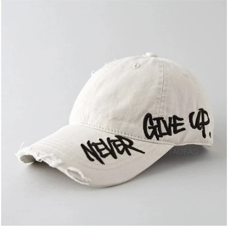 Never Give Up | Distressed Motivational Cap